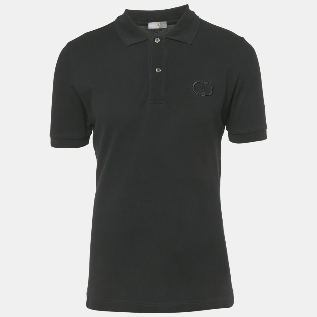 Dior Homme Black CD Embroidered Cotton Polo T-Shirt XXL Dior Homme Black CD Embroidered Cotton Polo T-Shirt XXL