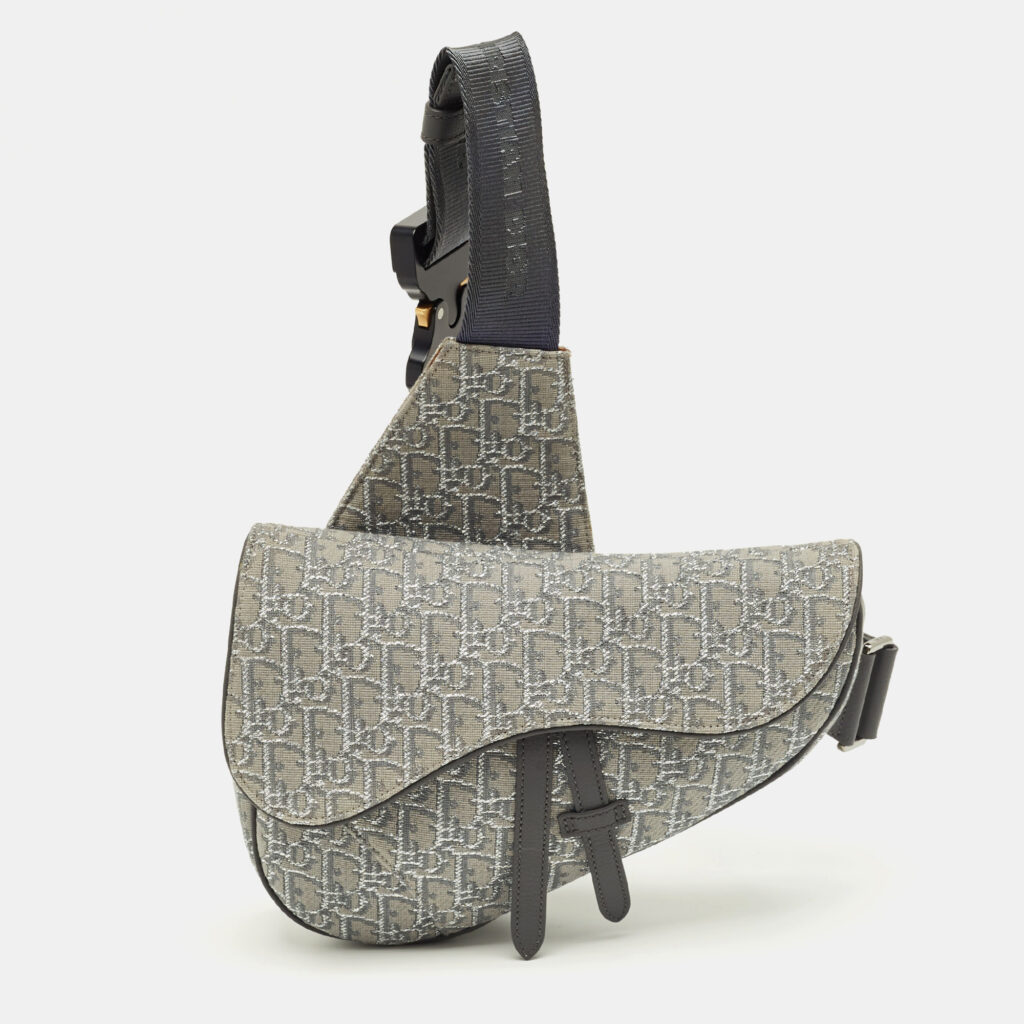 Dior Grey/Silver Oblique Jacquard Saddle Bag Dior Grey/Silver Oblique Jacquard Saddle Bag
