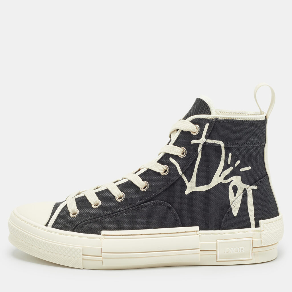 Dior Black Canvas Jack B23 High Top Sneakers Size 41.5 Dior Black Canvas Jack B23 High Top Sneakers Size 41.5