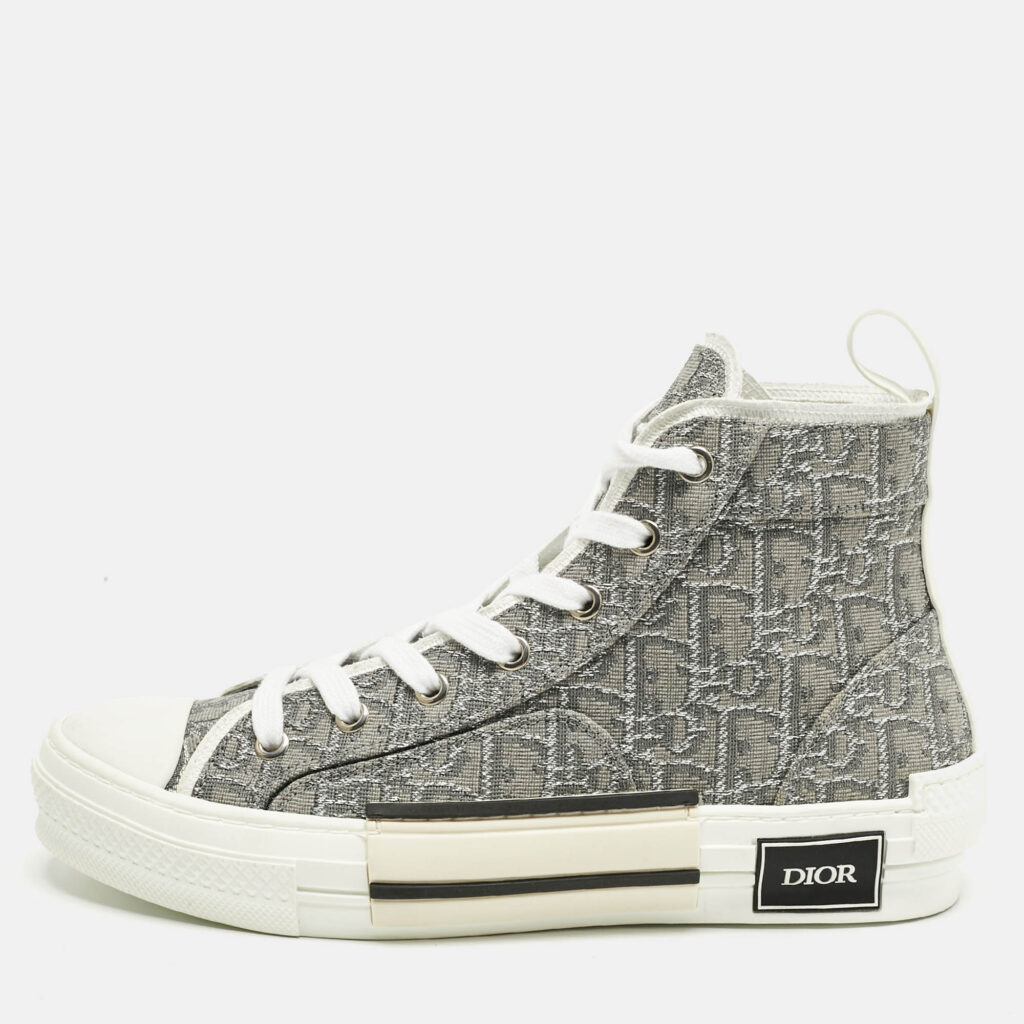 Dior Grey Canvas B23 High Top Sneakers Size 39 Dior Grey Canvas B23 High Top Sneakers Size 39