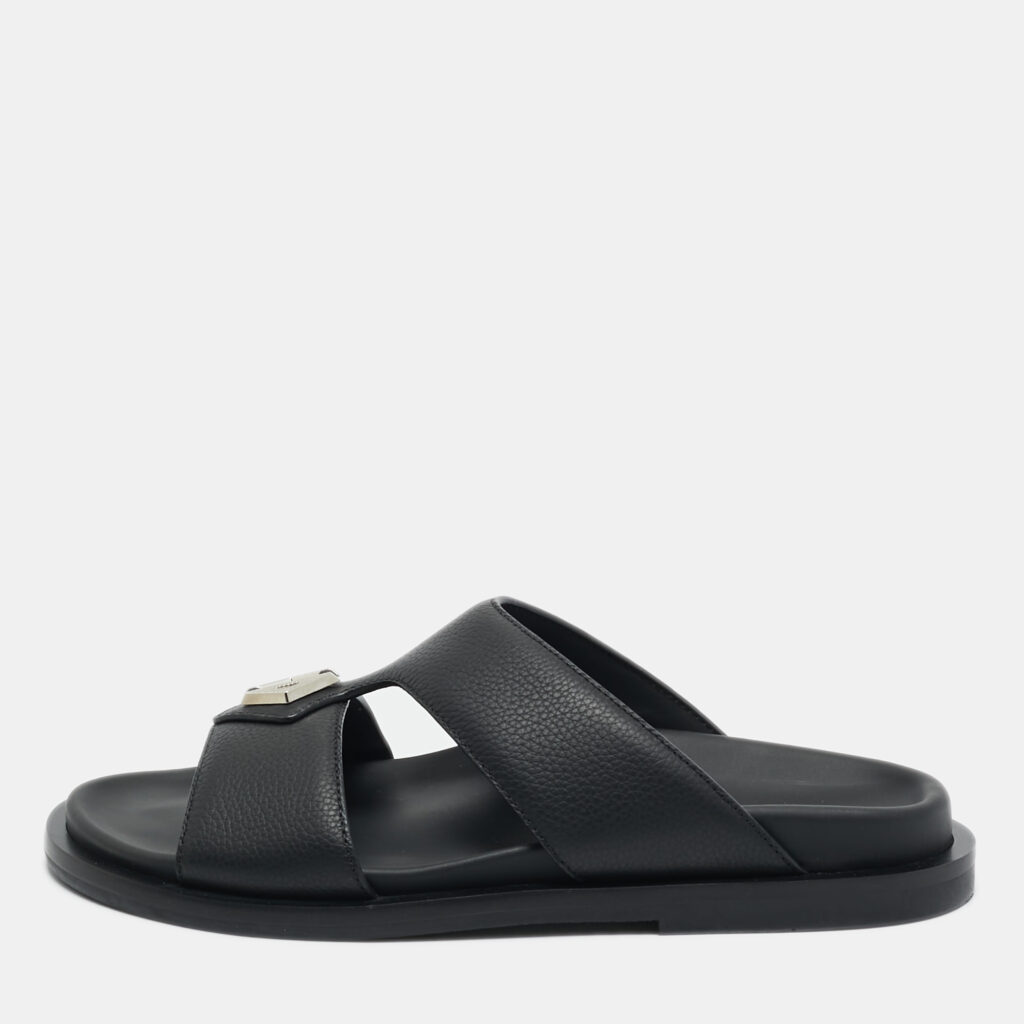 Dior Black Leather Alias Flat Slides Size 40 Dior Black Leather Alias Flat Slides Size 40