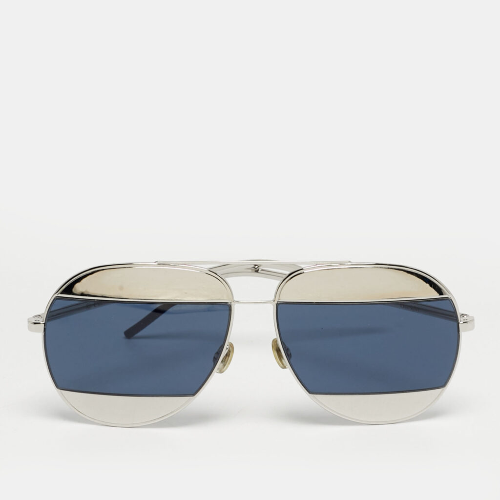 Dior Blue/Silver Tone 010 KU DiorSplit1 Aviator Sunglasses Dior Blue/Silver Tone 010 KU DiorSplit1 Aviator Sunglasses