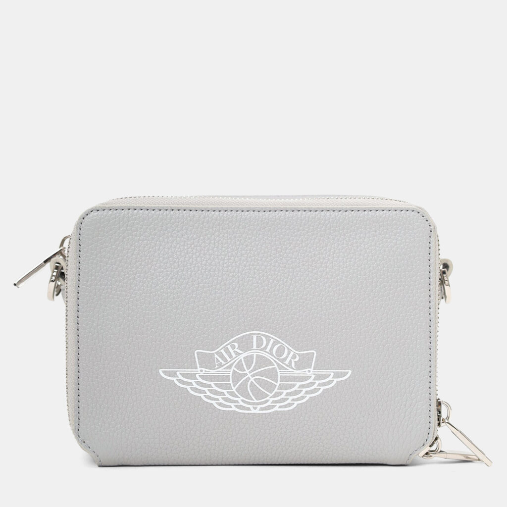 Christian Dior X Air Jordan 2020 Grey Grained Calfskin Wings Crossbody Mens Christian Dior X Air Jordan 2020 Grey Grained Calfskin Wings Crossbody Mens