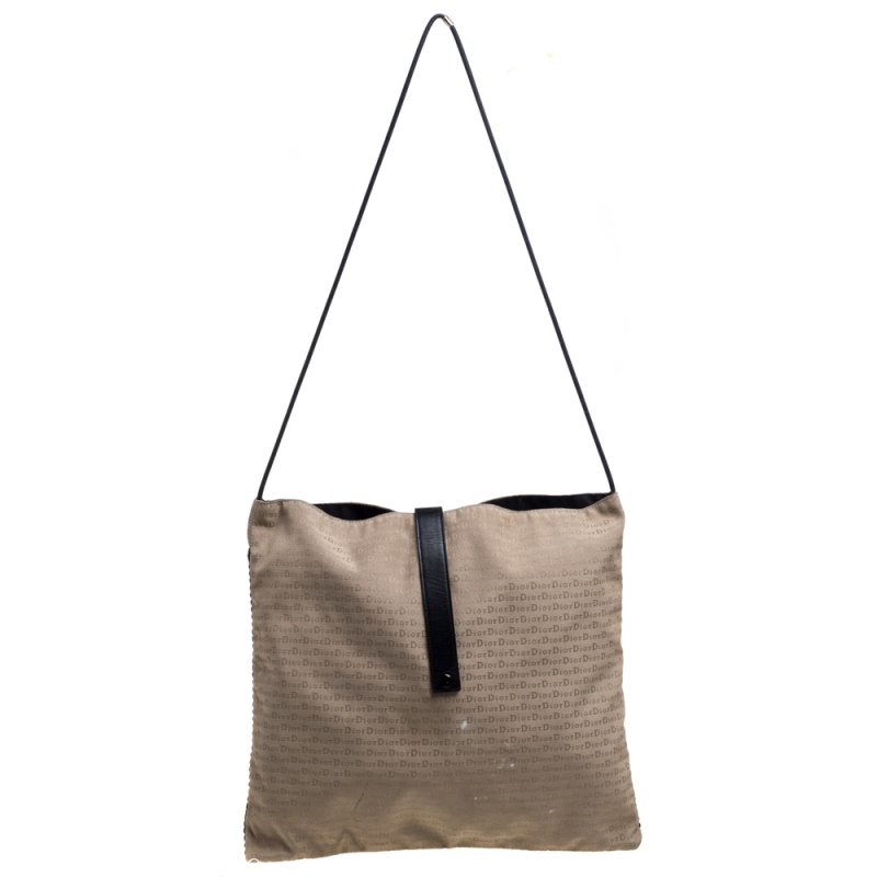 Dior Beige/Black Oblique Canvas and Mesh Shoulder Bag Dior Beige/Black Oblique Canvas and Mesh Shoulder Bag