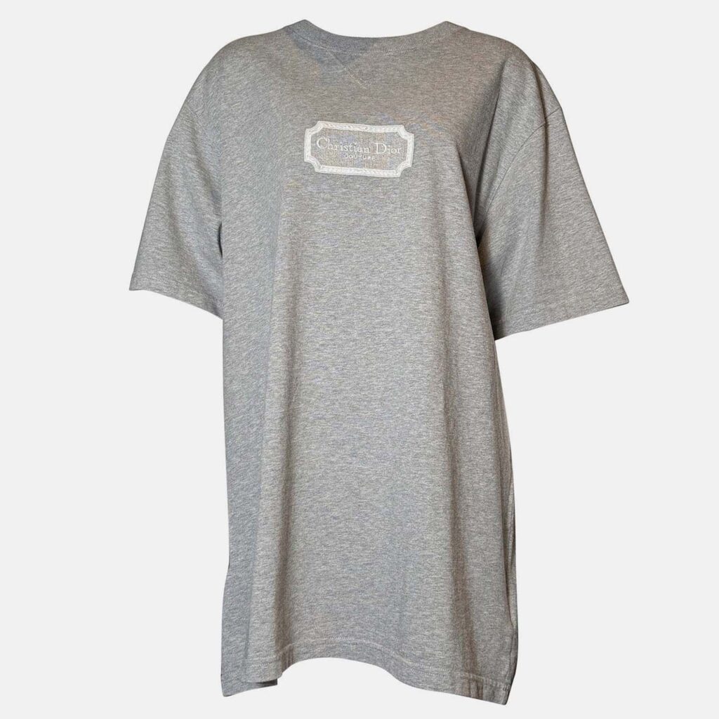 Dior Couture Grey Embroidery T-Shirt XL