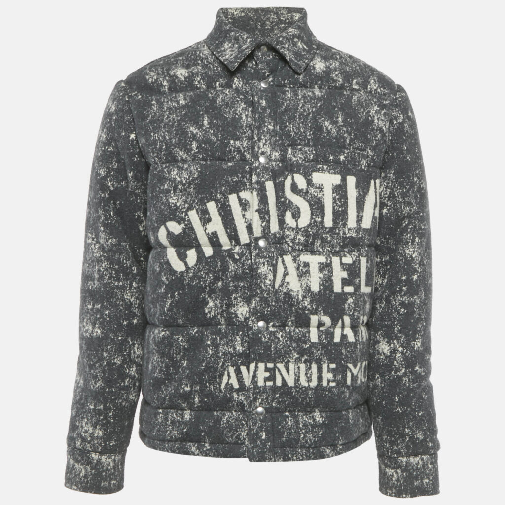 Dior Grey Printed Cotton Spray Paint Effect Oversized Jacket M Dior Grey Printed Cotton Spray Paint Effect Oversized Jacket M