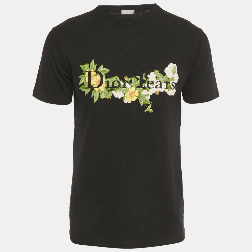 Dior Homme X Denim Tears Embroidered Black Cotton T-Shirt XXS Dior Homme X Denim Tears Embroidered Black Cotton T-Shirt XXS