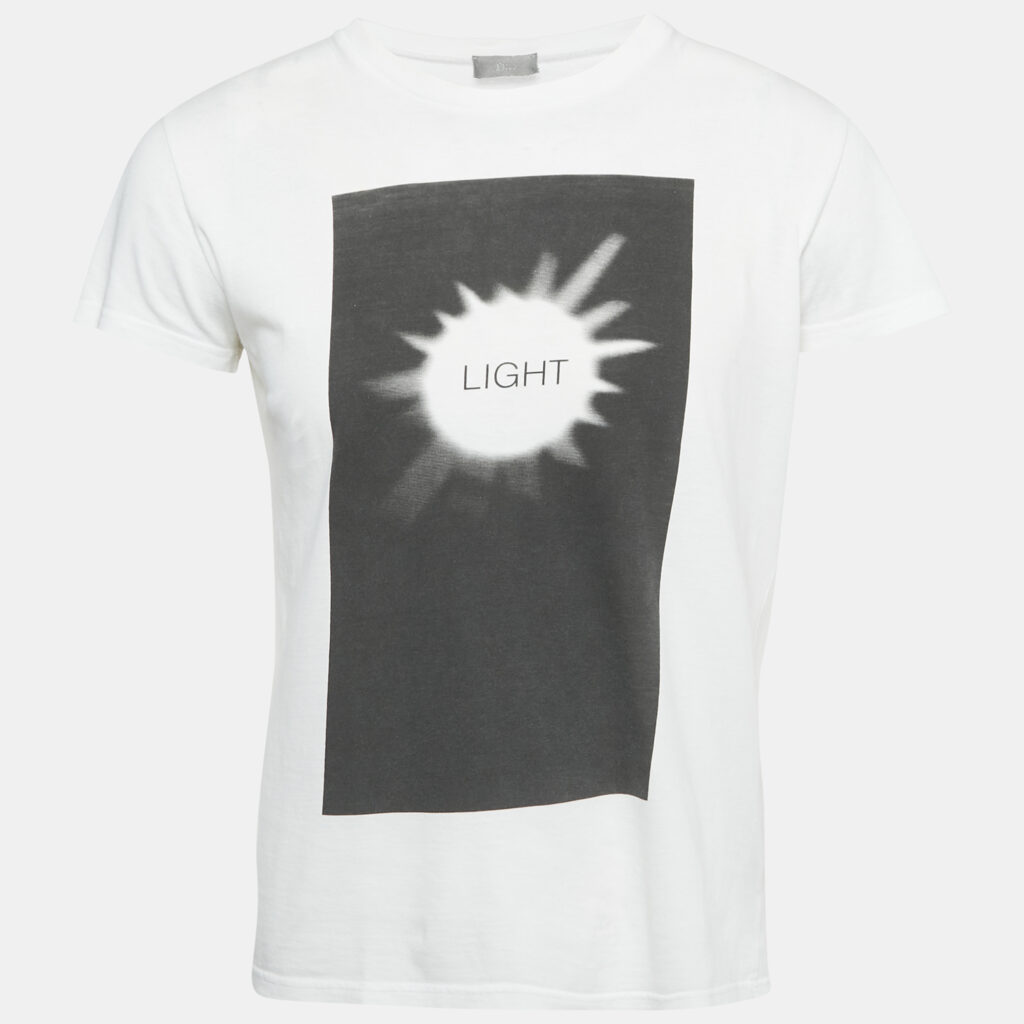 Dior Homme White Printed Cotton T-Shirt XS Dior Homme White Printed Cotton T-Shirt XS