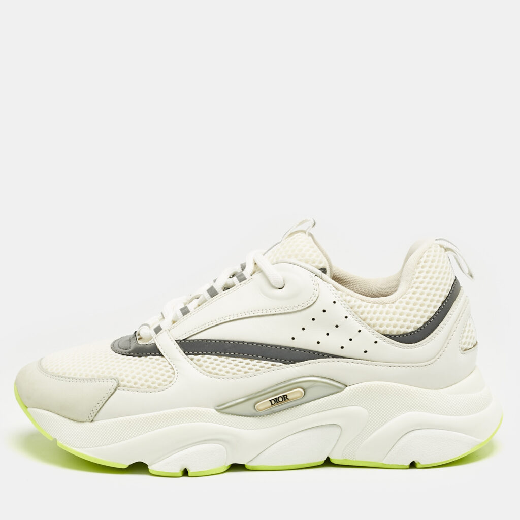 luxury-men-dior-used-shoes-p1168646-009-1.jpg Dior White Mesh and Leather B22 Sneakers Size 42