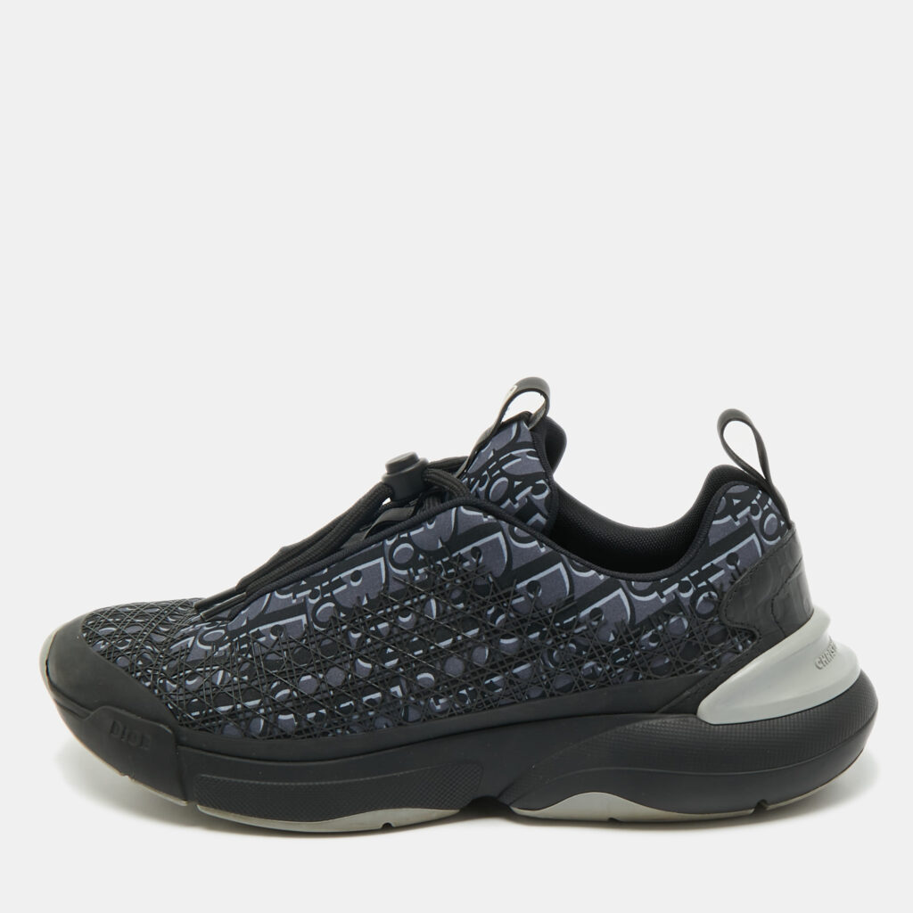 Dior Black/Grey Oblique Cannage Neoprene and Rubber B24 Sneakers Size 44 Dior Black/Grey Oblique Cannage Neoprene and Rubber B24 Sneakers Size 44