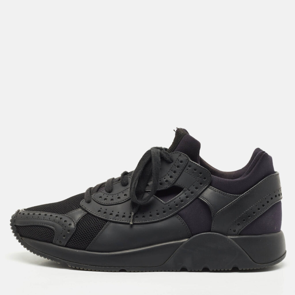 Dior Black Brogue Leather and Mesh Low Top Sneakers Size 42 Dior Black Brogue Leather and Mesh Low Top Sneakers Size 42