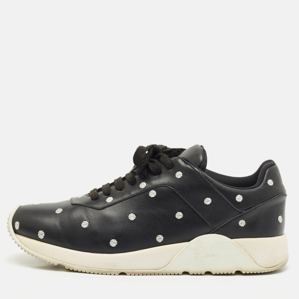 Dior Black Leather Polka Dot Low Top Sneakers Size 42 Dior Black Leather Polka Dot Low Top Sneakers Size 42