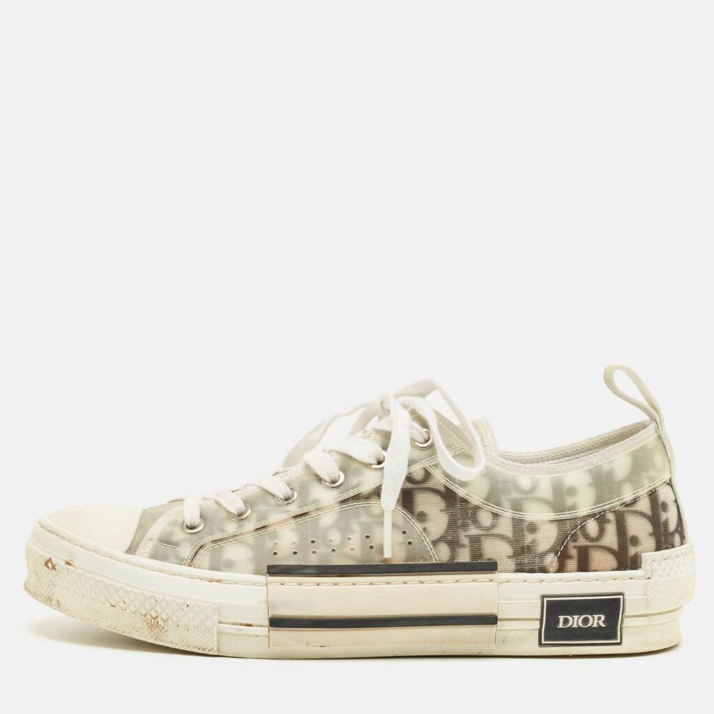 Dior White/Black Oblique Mesh and Rubber B23 Low Top Sneakers Size 42 Dior White/Black Oblique Mesh and Rubber B23 Low Top Sneakers Size 42
