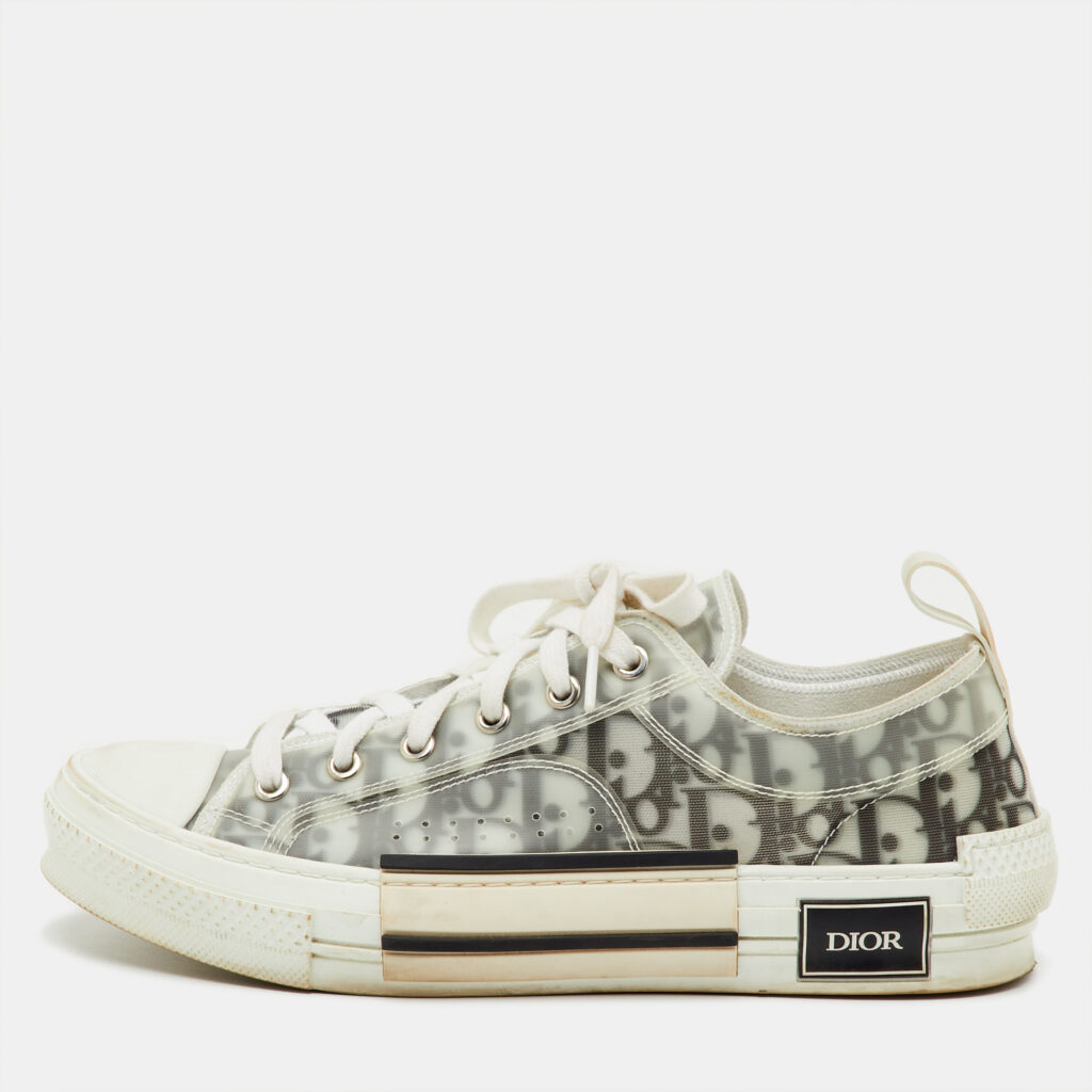 Dior Grey/White Oblique Mesh and Rubber B23 Low Top Sneakers Size 41 Dior Grey/White Oblique Mesh and Rubber B23 Low Top Sneakers Size 41