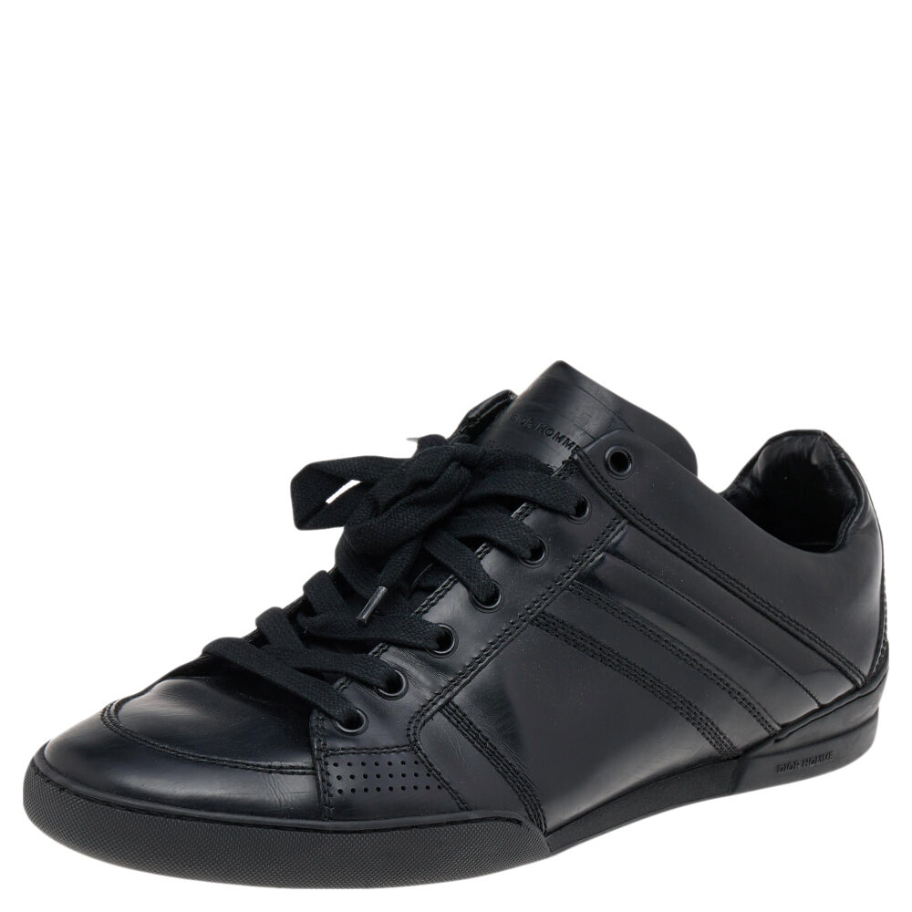 Dior Homme Black Patent and Leather Low Top Sneakers Size 39.5 Dior Homme Black Patent and Leather Low Top Sneakers Size 39.5