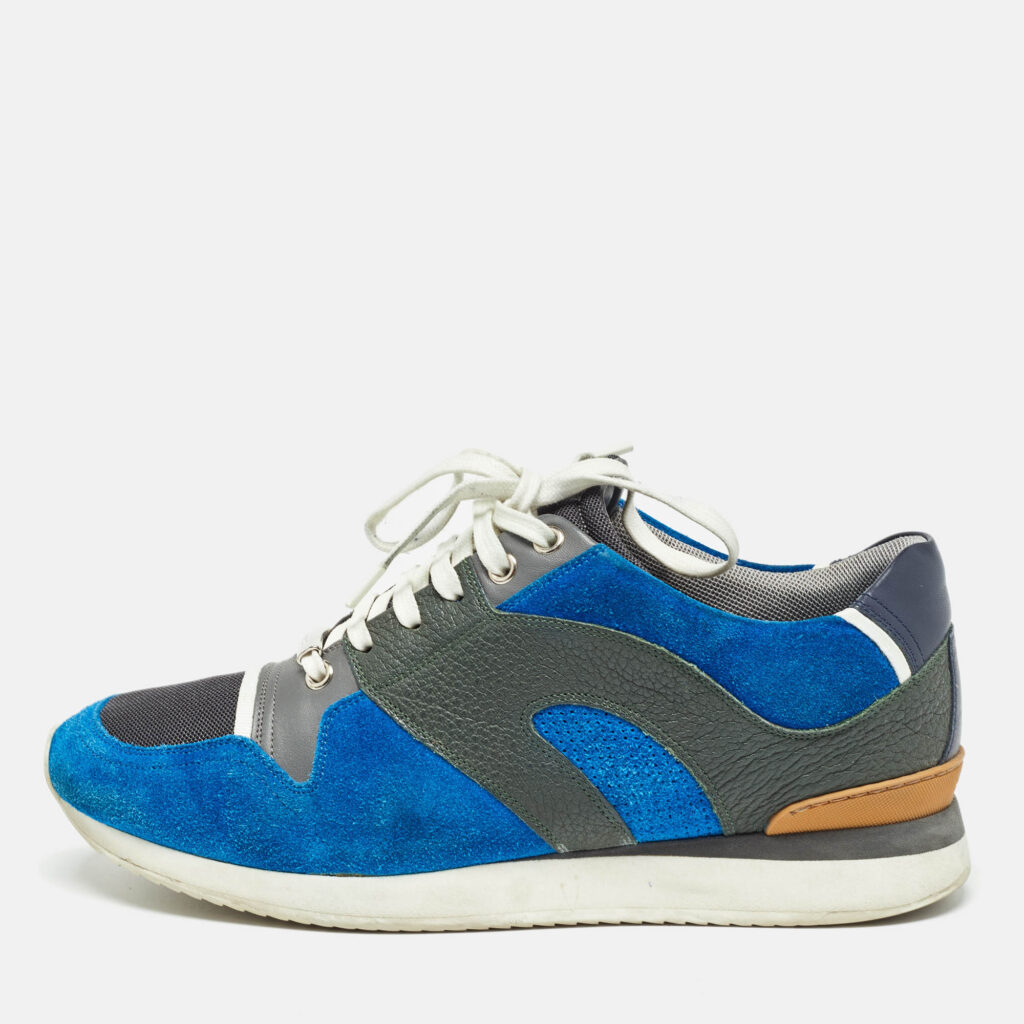 Dior Blue/Grey Suede and Leather Bo2 Lace Up Sneakers Size 40 Dior Blue/Grey Suede and Leather Bo2 Lace Up Sneakers Size 40