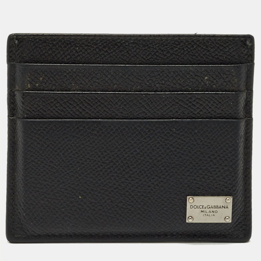 Dolce & Gabbana Black Leather Logo Card Holder Dolce & Gabbana Black Leather Logo Card Holder