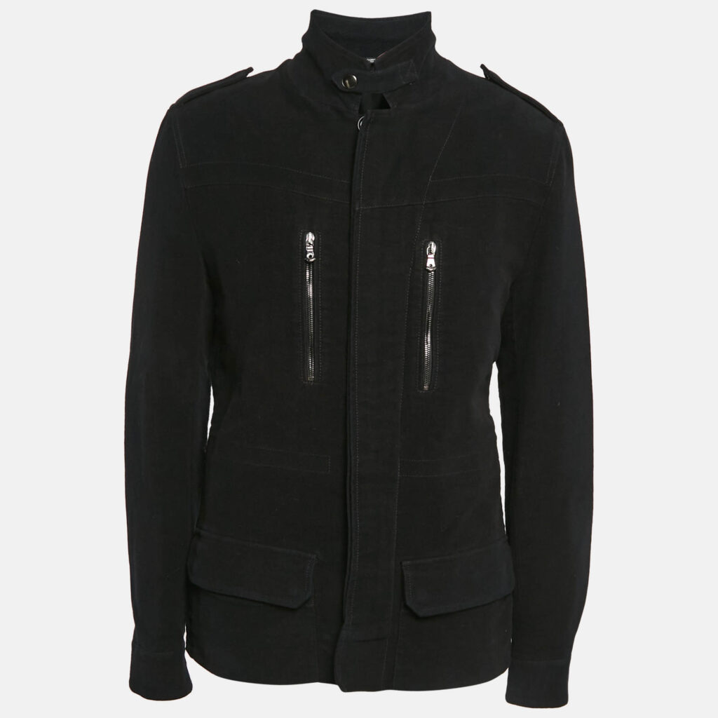 Dolce & Gabbana Black Gabardine Cotton Utility Jacket XL Dolce & Gabbana Black Gabardine Cotton Utility Jacket XL