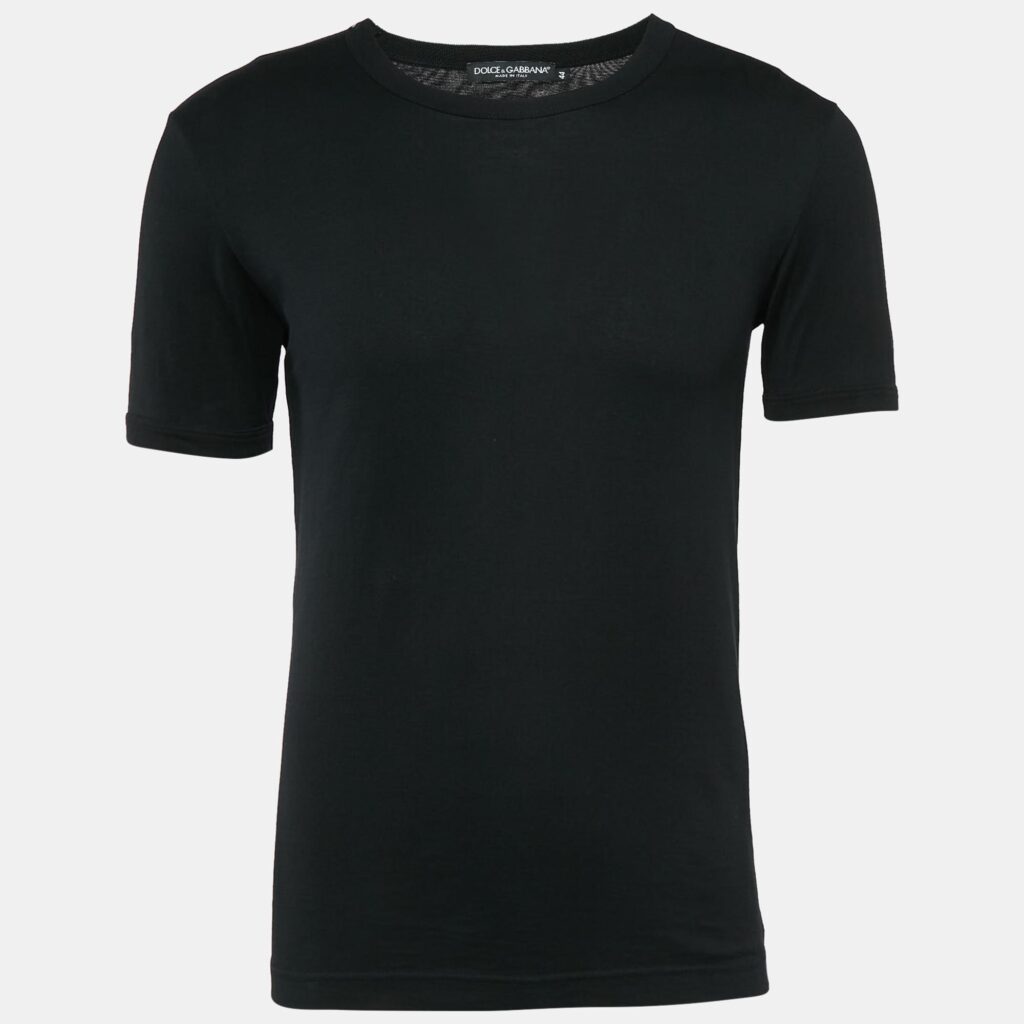 Dolce & Gabbana Black Jersey Crew Neck T-Shirt XS Dolce & Gabbana Black Jersey Crew Neck T-Shirt XS