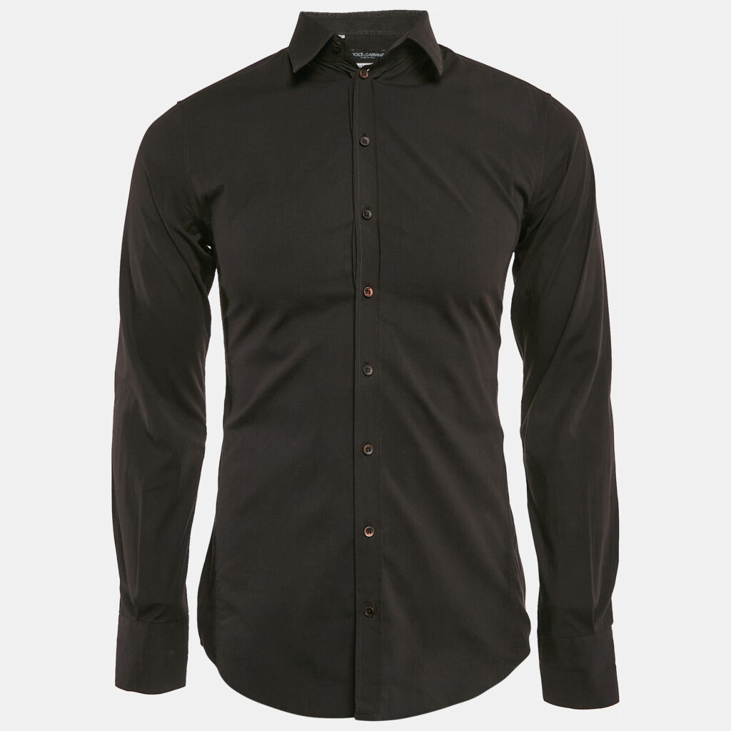 Dolce & Gabbana Black Cotton Sicilia Shirt M