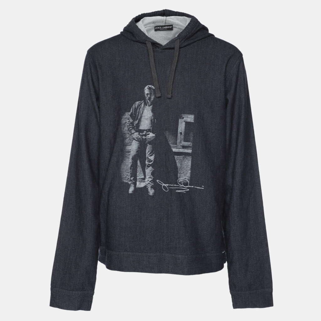 Dolce & Gabbana Blue Cotton James Dean Sweatshirt XXXL