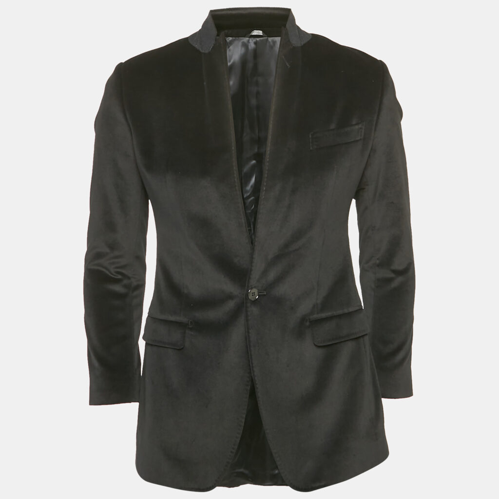 luxury-men-dolcegabbana-used-clothes-p1169724-004-1.jpg Dolce & Gabbana Black Velvet Single Breasted Martini Blazer S
