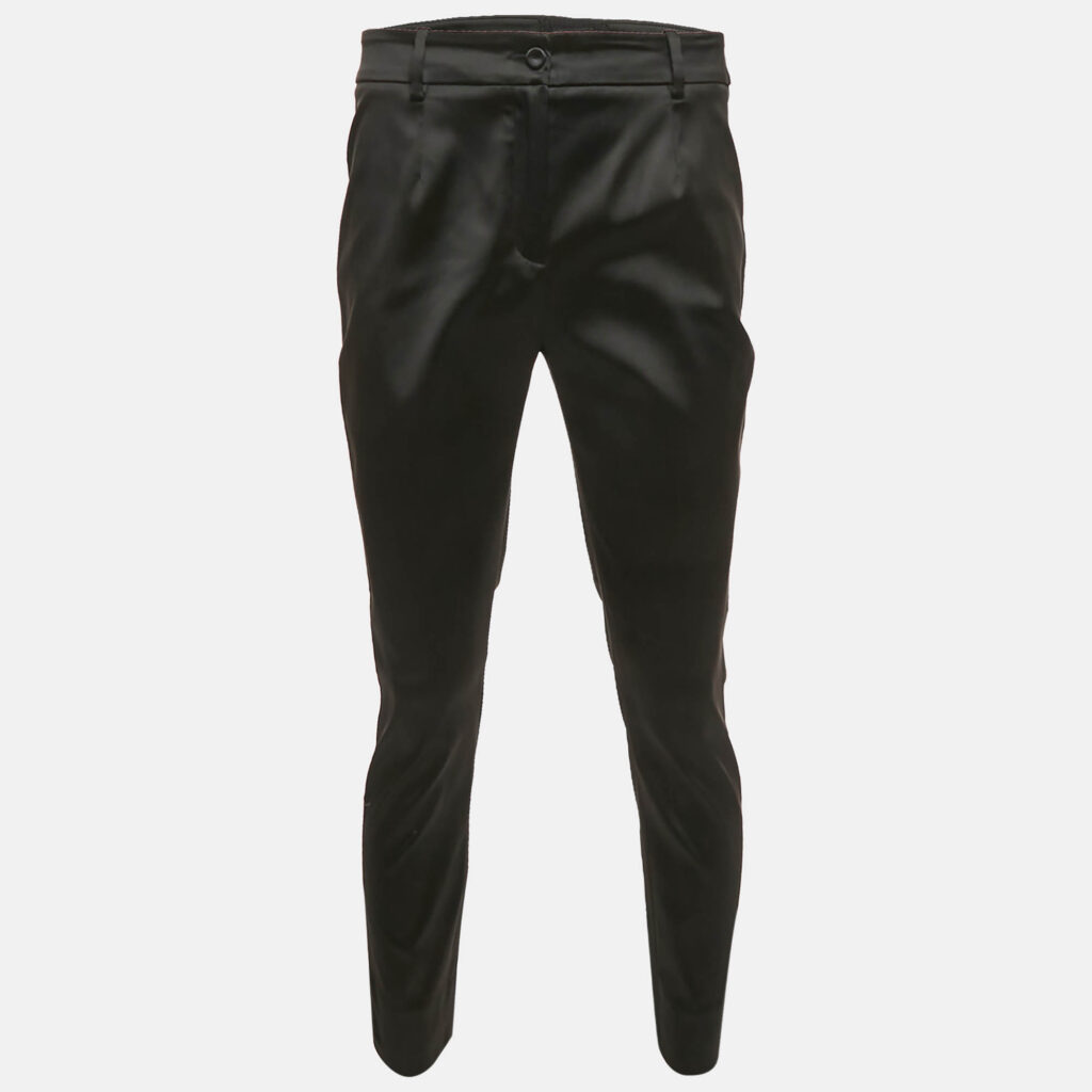 Dolce & Gabbana Black Satin Formal Trousers M