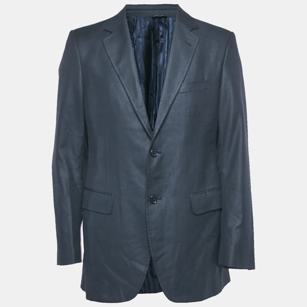 Dolce & Gabbana Navy Blue Wool Blend Single Breasted Blazer M