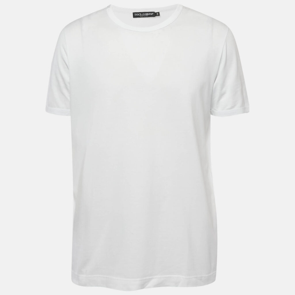 Dolce & Gabbana White Jersey Crewneck T-Shirt XXL