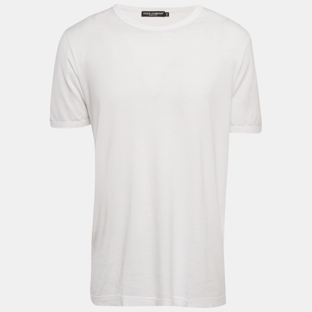 Dolce & Gabbana White Jersey Crewneck T-Shirt XXL Dolce & Gabbana White Jersey Crewneck T-Shirt XXL