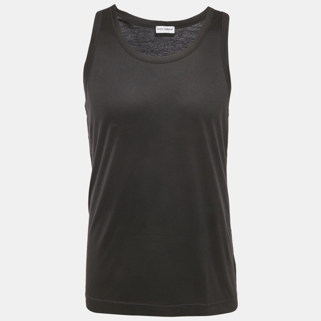 Dolce & Gabbana Underwear Black Jersey Sleeveless T-Shirt L