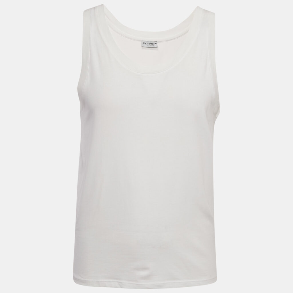 Dolce & Gabbana Underwear White Cotton Knit Tank Top S Dolce & Gabbana Underwear White Cotton Knit Tank Top S