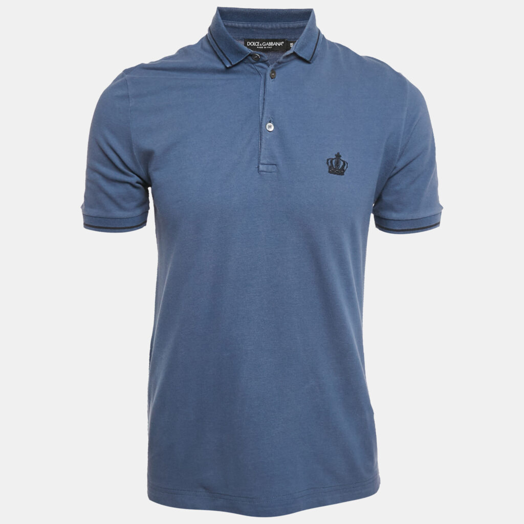 Dolce & Gabbana ark Blue Cotton Pique Polo T-Shirt M