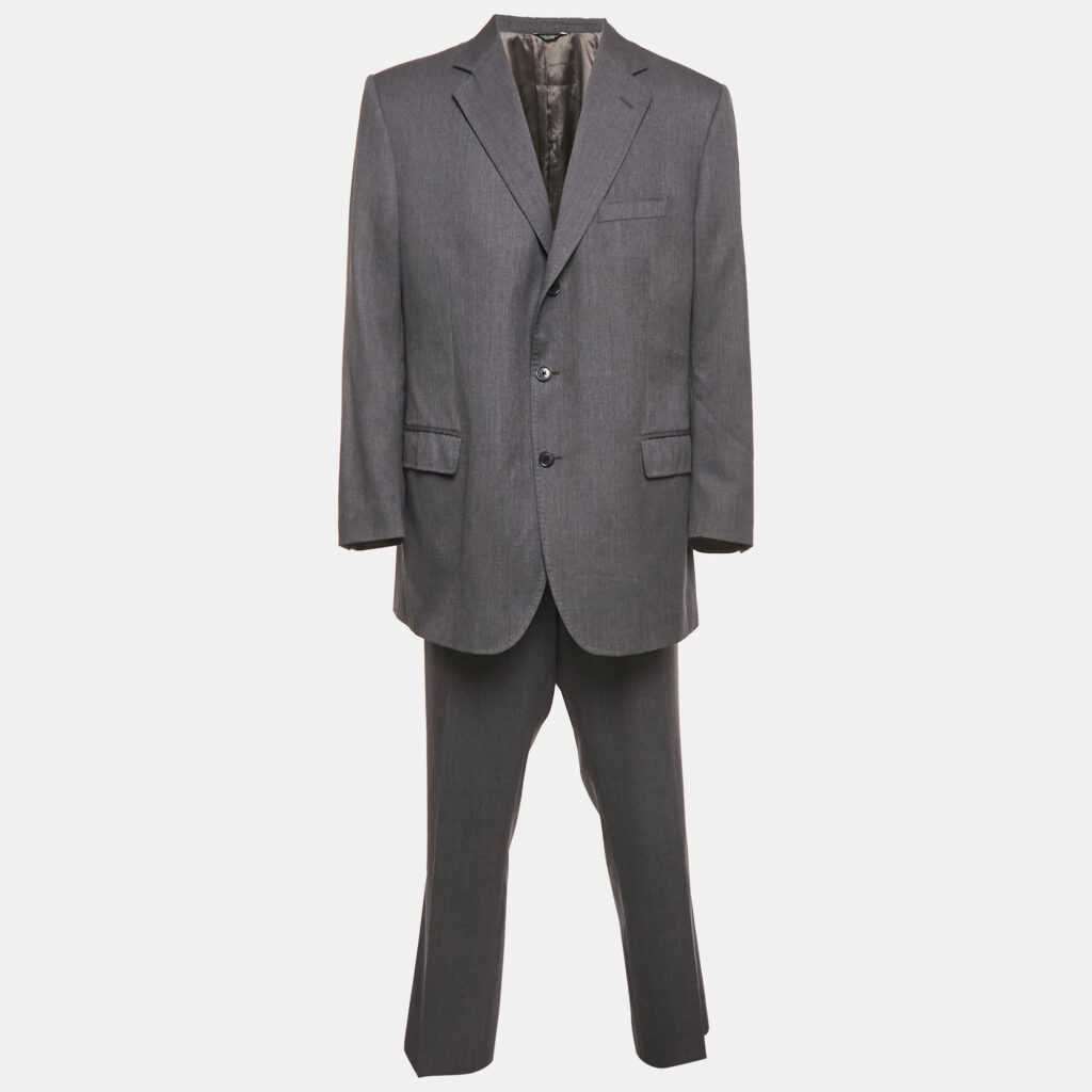 Dolce & Gabbana Dark Grey Wool Single Breasted Blazer Suit 4XL Dolce & Gabbana Dark Grey Wool Single Breasted Blazer Suit 4XL