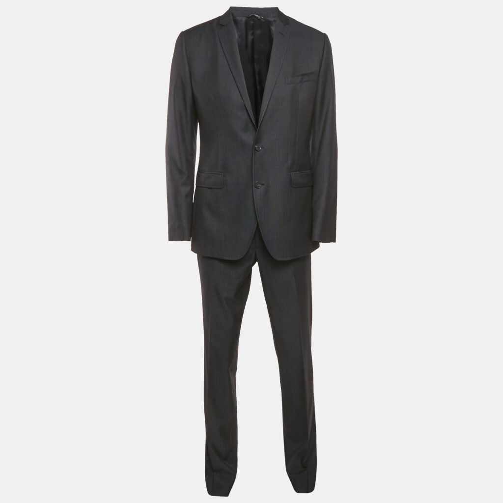Dolce & Gabbana Navy Blue Wool Blend Single Breasted Suit L Dolce & Gabbana Navy Blue Wool Blend Single Breasted Suit L