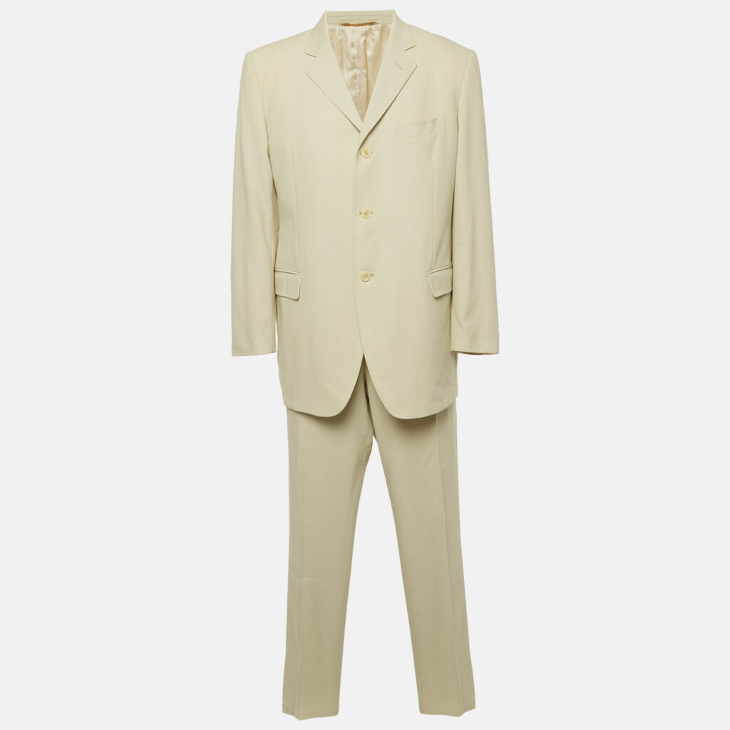 Dolce & Gabbana Cream Gabardine Regular Suit XXXL Dolce & Gabbana Cream Gabardine Regular Suit XXXL