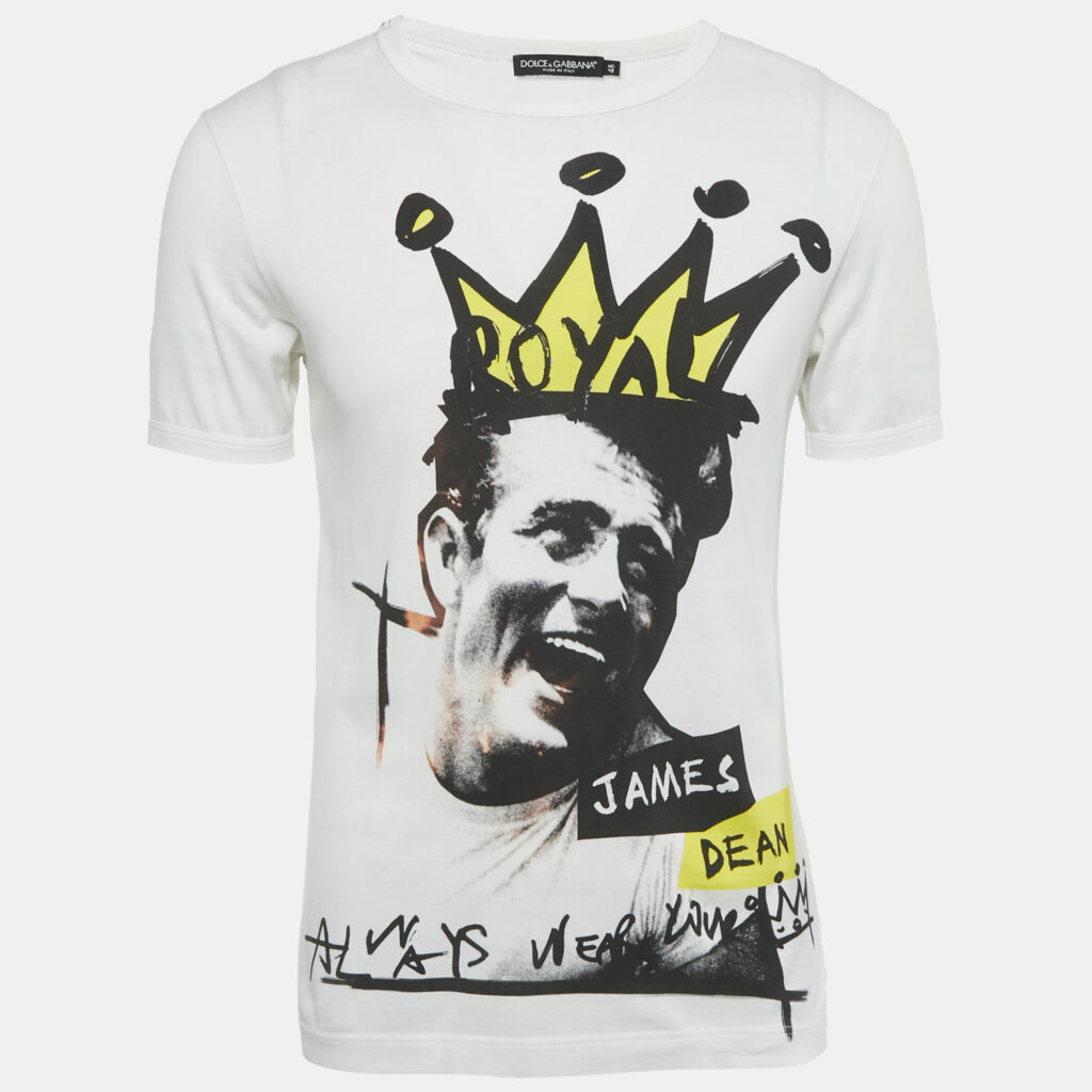 Dolce & Gabbana White James Dean Jersey Crewneck T-Shirt M Dolce & Gabbana White James Dean Jersey Crewneck T-Shirt M