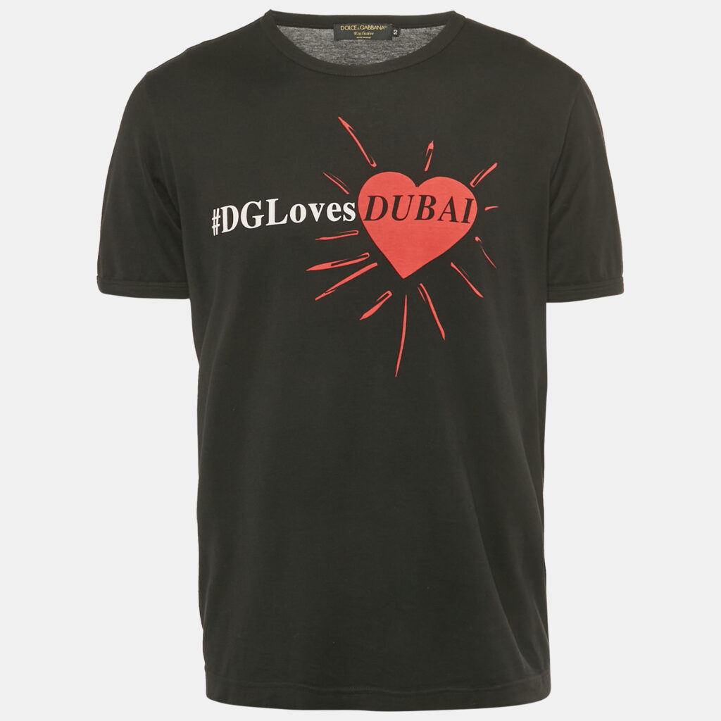 Dolce & Gabbana Exclusive Black Printed Jersey T-Shirt XL