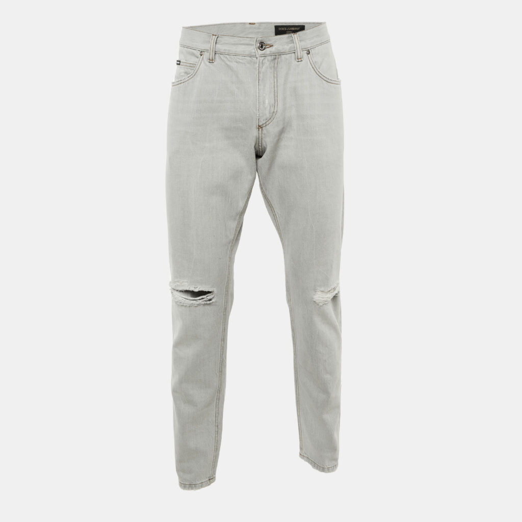 Dolce & Gabbana Light Grey Denim Regular Fit Jeans L Waist 36"