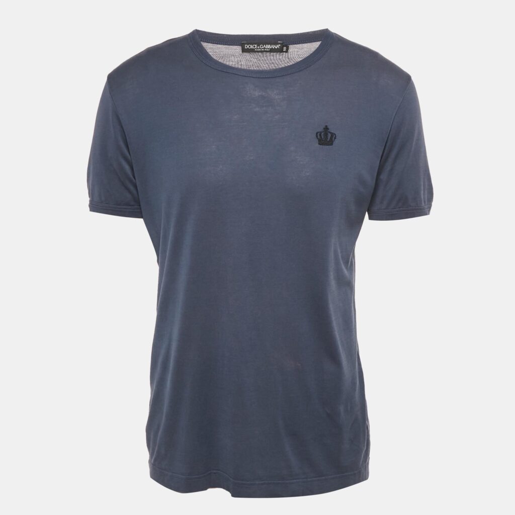 luxury-men-dolcegabbana-used-clothes-p1224678-001.jpg Dolce & Gabbana Blue Jersey Crew Neck T-Shirt L