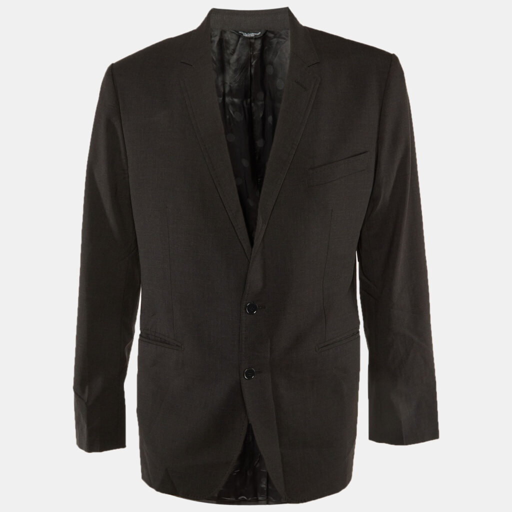 Dolce & Gabbana Grey Wool Single Breasted Martini Blazer XXL Dolce & Gabbana Grey Wool Single Breasted Martini Blazer XXL