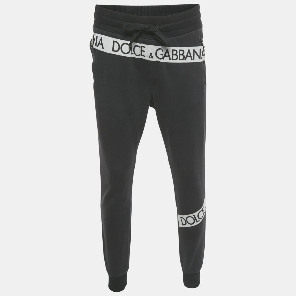 Dolce & Gabbana Black Logo Print Cotton Jogger Pants XL Dolce & Gabbana Black Logo Print Cotton Jogger Pants XL