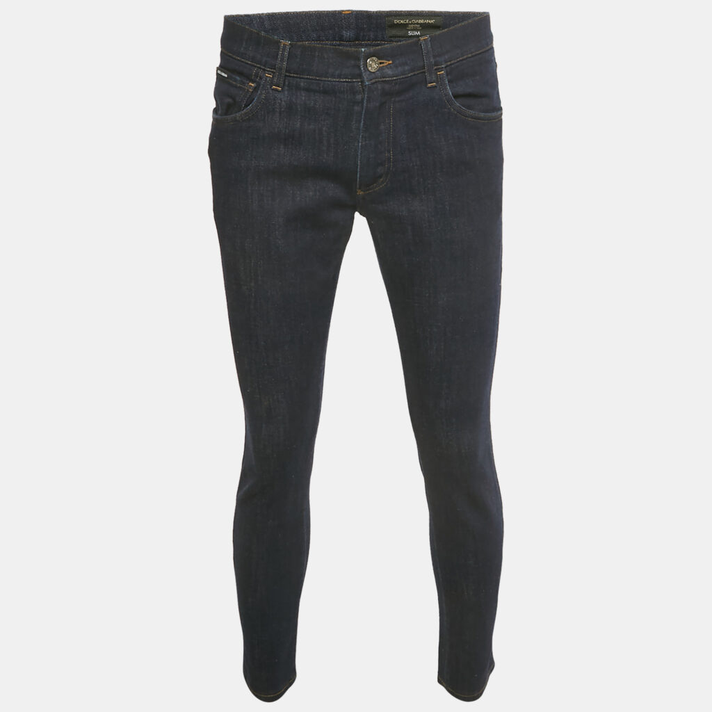 Dolce & Gabbana Navy Blue Denim Slim Fit Jeans M/Waist 35" Dolce & Gabbana Navy Blue Denim Slim Fit Jeans M/Waist 35"
