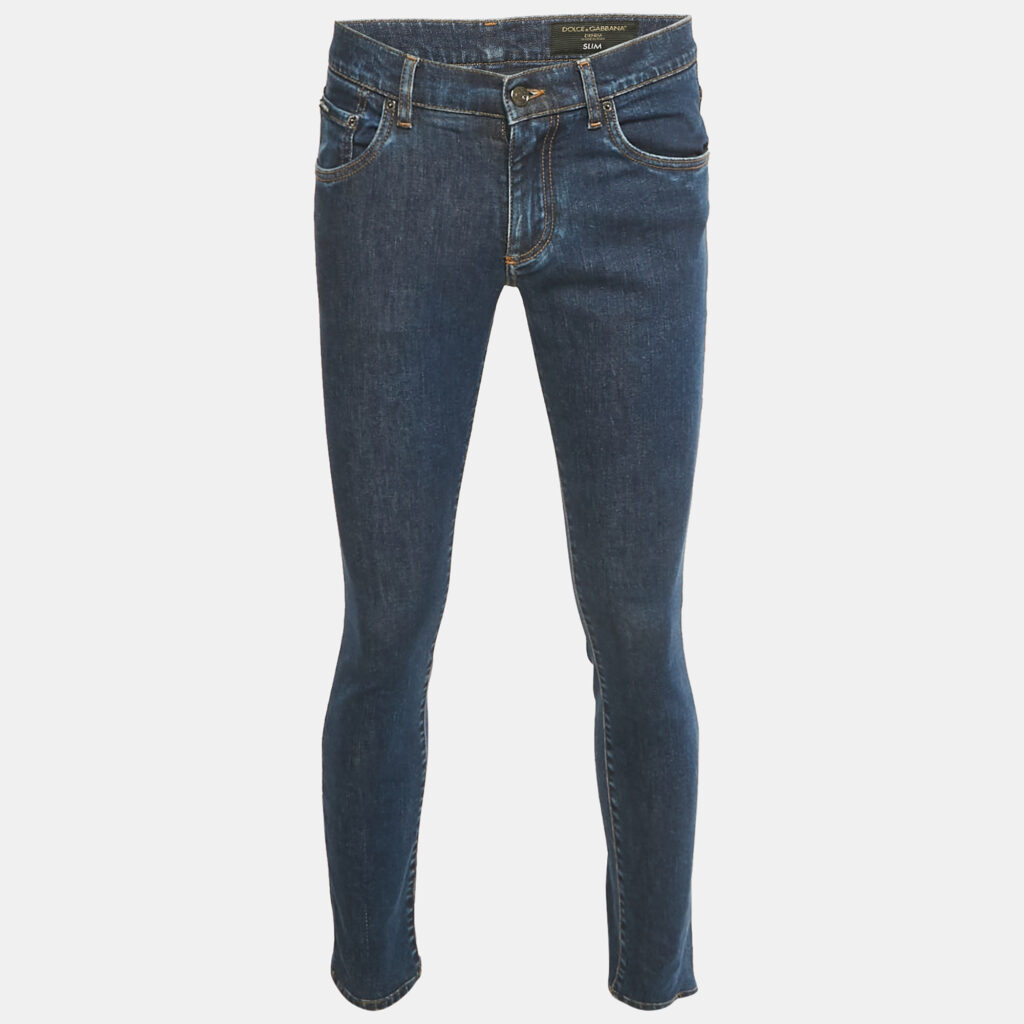 Dolce & Gabbana Blue Denim Slim Fit Pants S/Waist 30" Dolce & Gabbana Blue Denim Slim Fit Pants S/Waist 30"