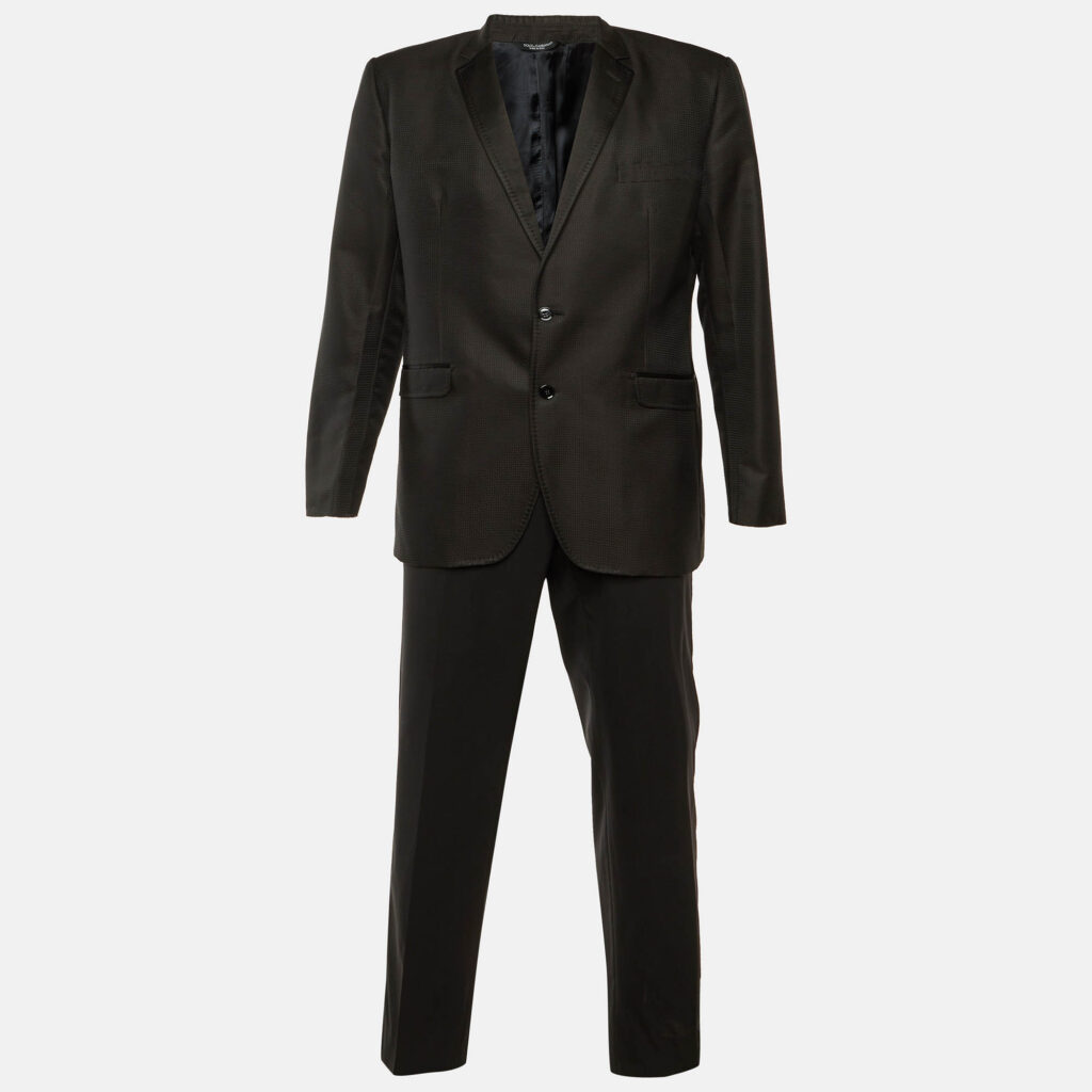 Dolce & Gabbana Black Wool & Silk Martini Suit XXL