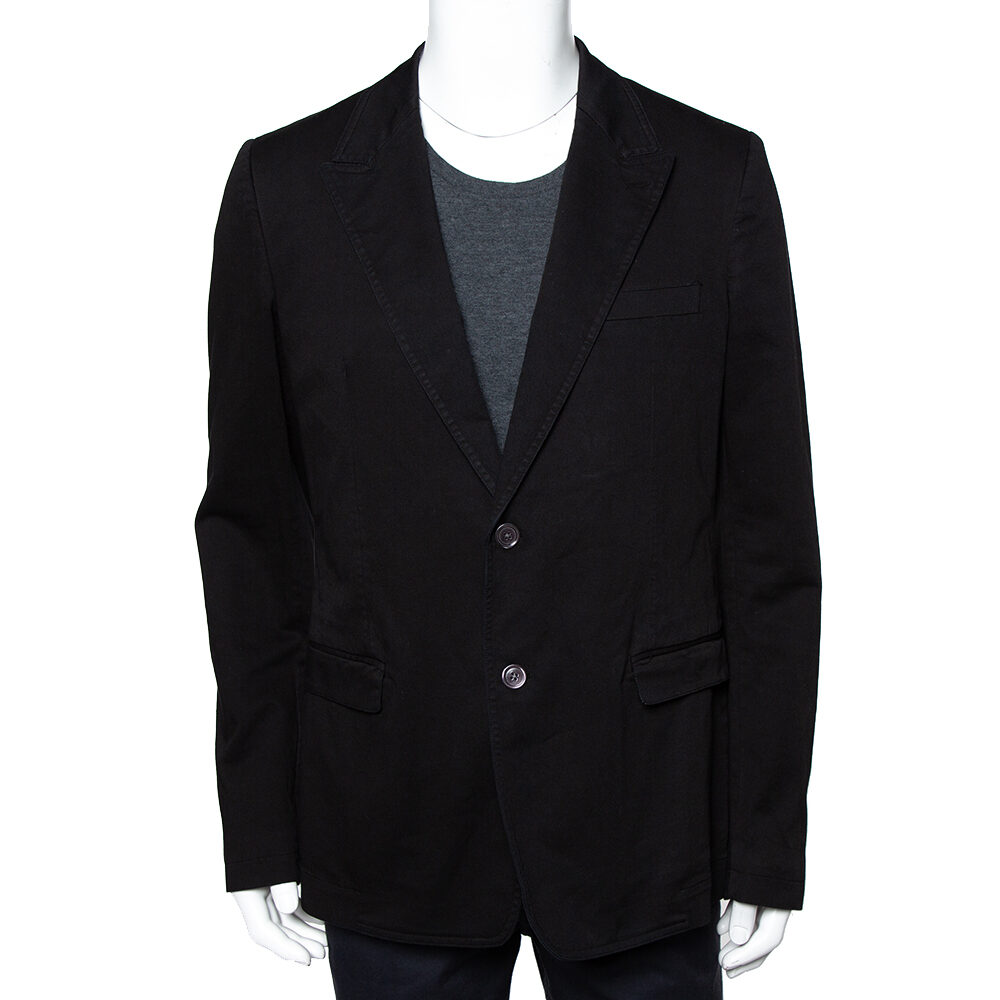 Dolce & Gabbana Black Denim Button Front Blazer XXL Dolce & Gabbana Black Denim Button Front Blazer XXL