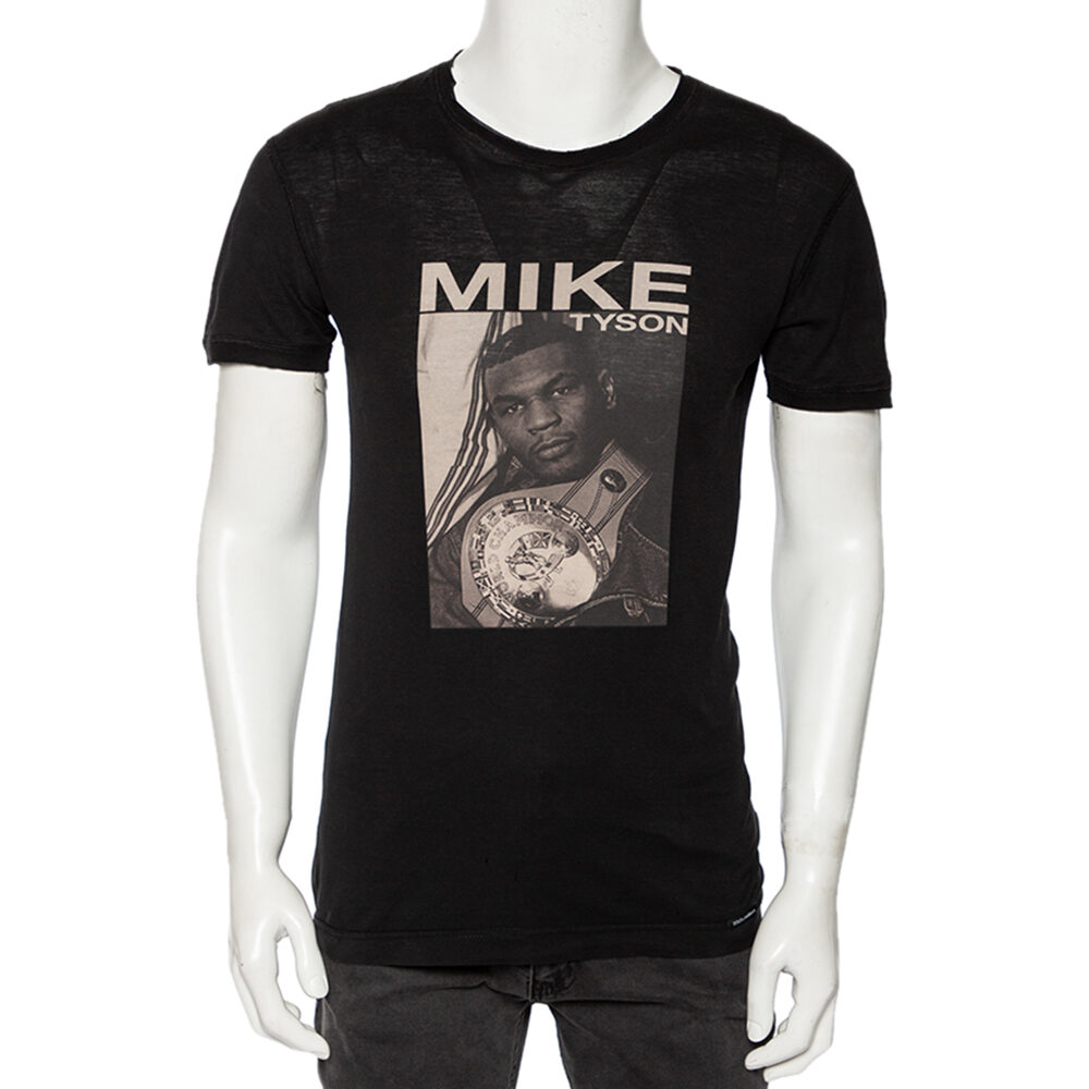 Dolce & Gabbana Black Mike Tyson Printed Cotton T-Shirt XS Dolce & Gabbana Black Mike Tyson Printed Cotton T-Shirt XS