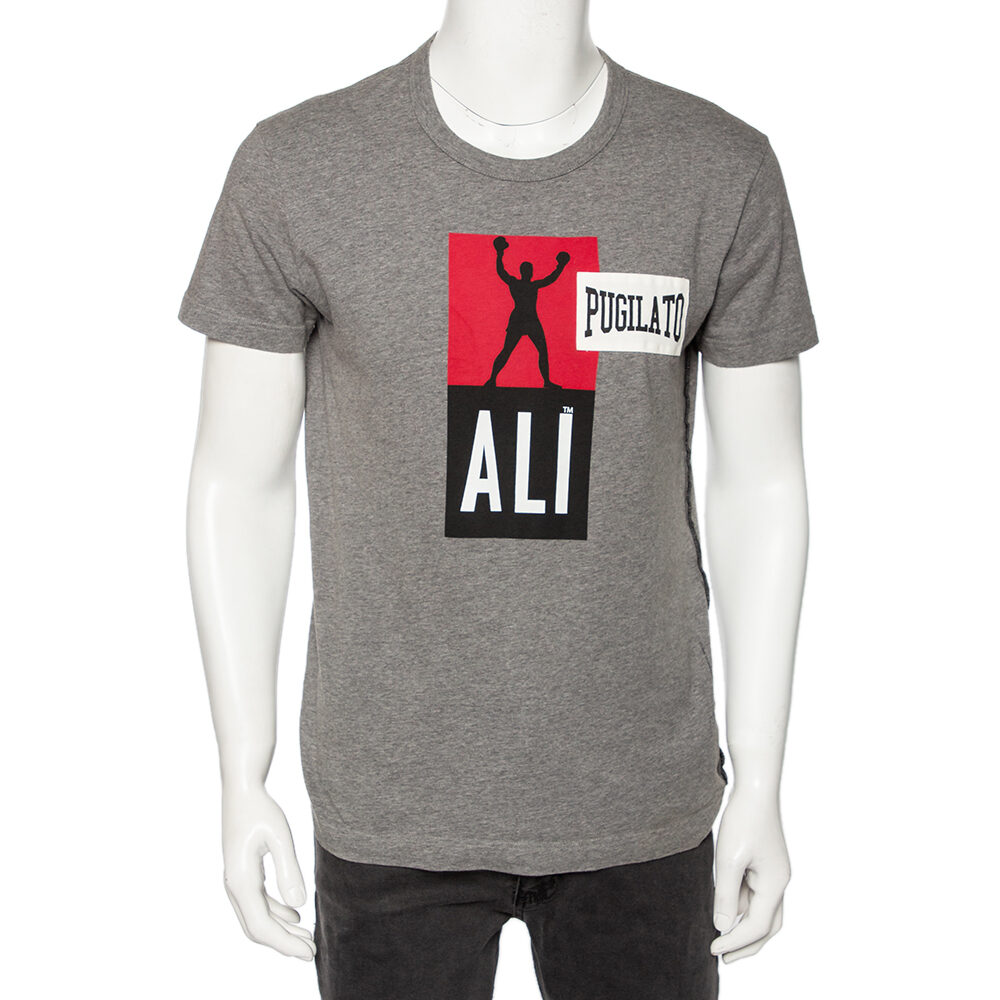 Dolce&Gabbana Grey Pugilato Muhammed Ali Print Short Sleeve T-Shirt XS Dolce&Gabbana Grey Pugilato Muhammed Ali Print Short Sleeve T-Shirt XS
