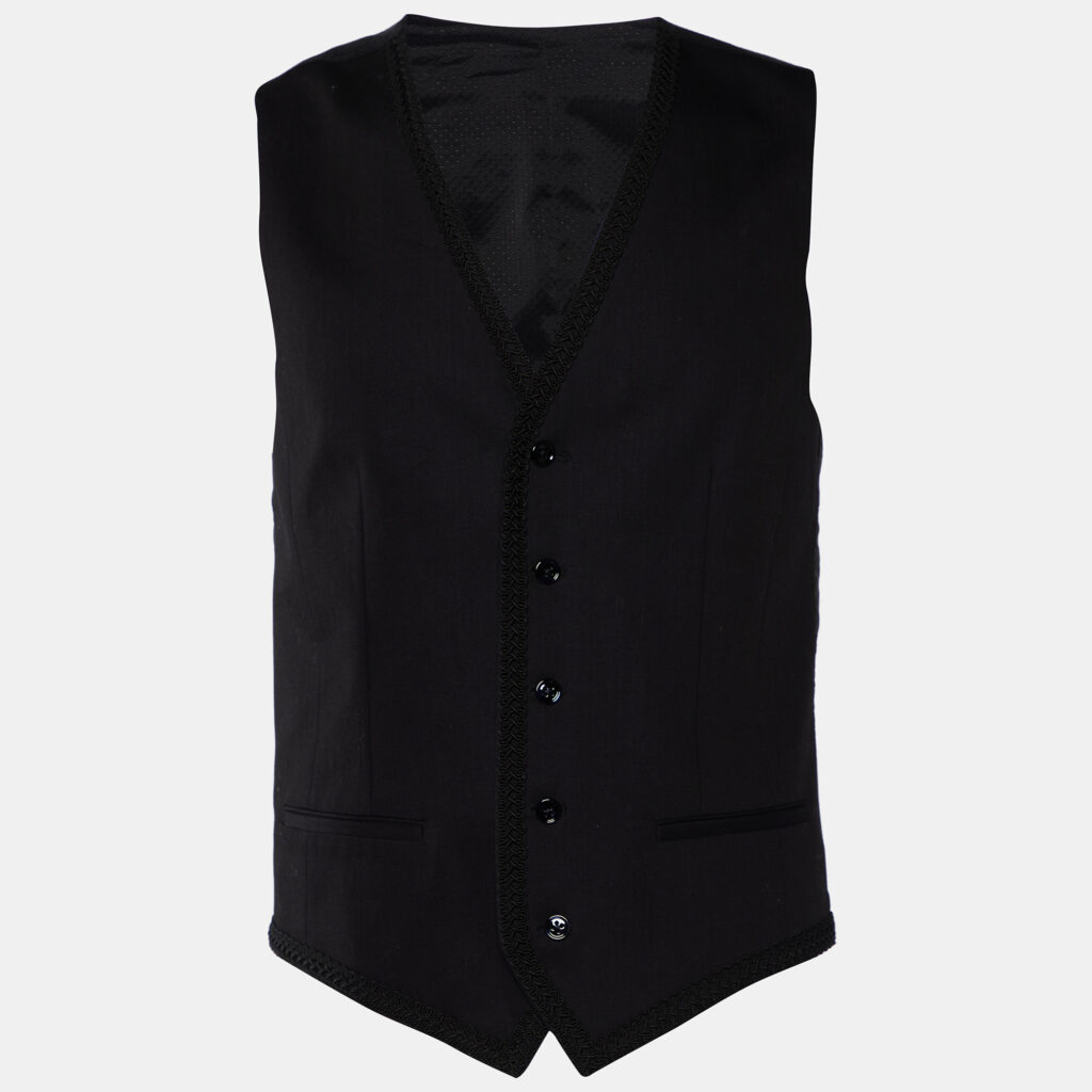 Dolce & Gabbana Black Cotton Trim Detail Vest M Dolce & Gabbana Black Cotton Trim Detail Vest M