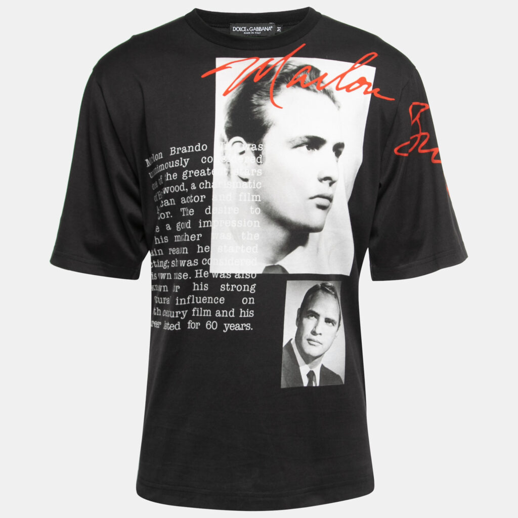 Dolce & Gabbana Black Printed Cotton Short Sleeve T-Shirt M Dolce & Gabbana Black Printed Cotton Short Sleeve T-Shirt M